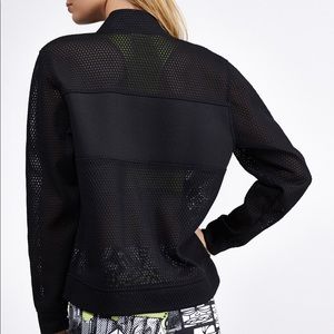 Reebok Classic Black Mesh Bomber Jacket - Size XS